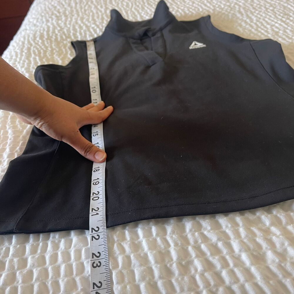 Reebok Women's Black Ace Polo Performance Stretch Active Fit Tank tee Top XS - Picture 5 of 7
